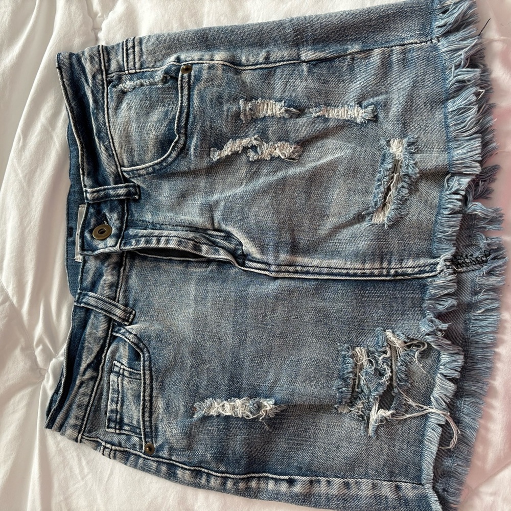 Women’s Distressed Denim Skirt
